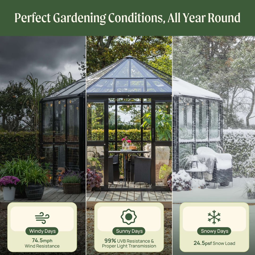 Vego Diamond Pavilion Greenhouse 13.15' x 11.5'