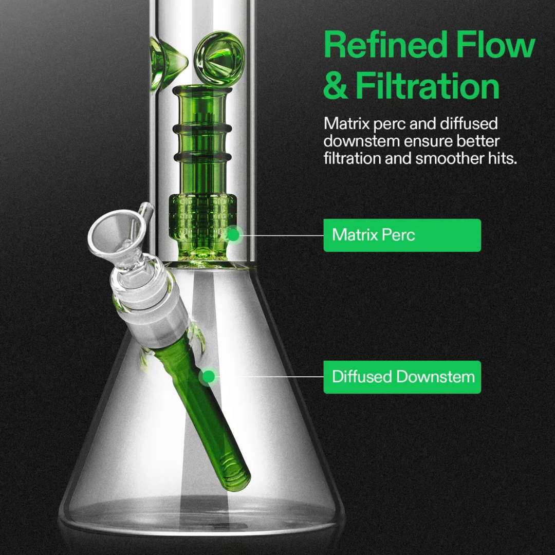 Vivosun Classic Beaker Bong – Sleek Glass Water Pipe with Dual Filtration & Ice Catcher