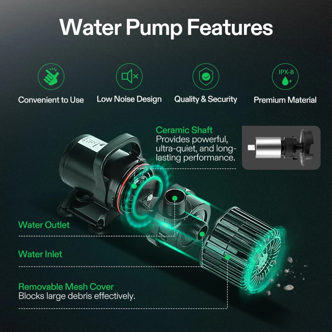 Vivosun 5300GPH Submersible Water Pump 310W High Lift for Pond Waterfall