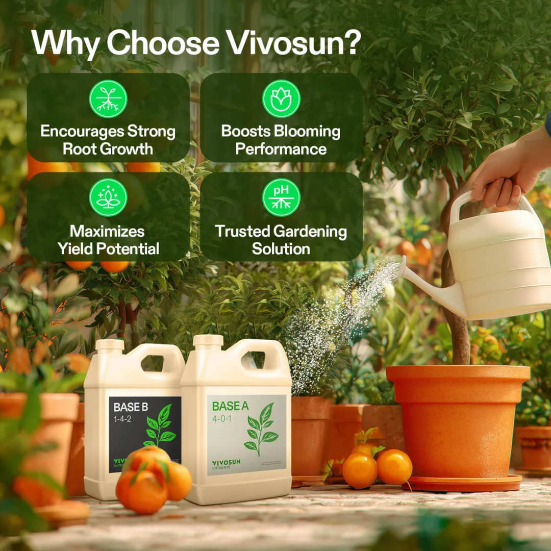 Vivosun Nutrients Base A & B Bundle, Liquid Fertilizer Supports Vegetative and Flowering Stage