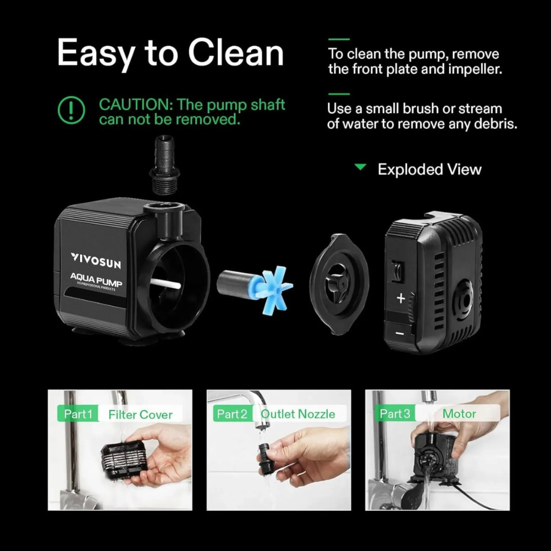 Vivosun 210GPH Submersible Pump(800L/H, 8W)