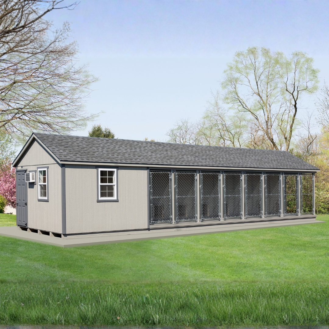 Bird in Hand 12×42 8-Run Commercial Kennel With A Lobby
