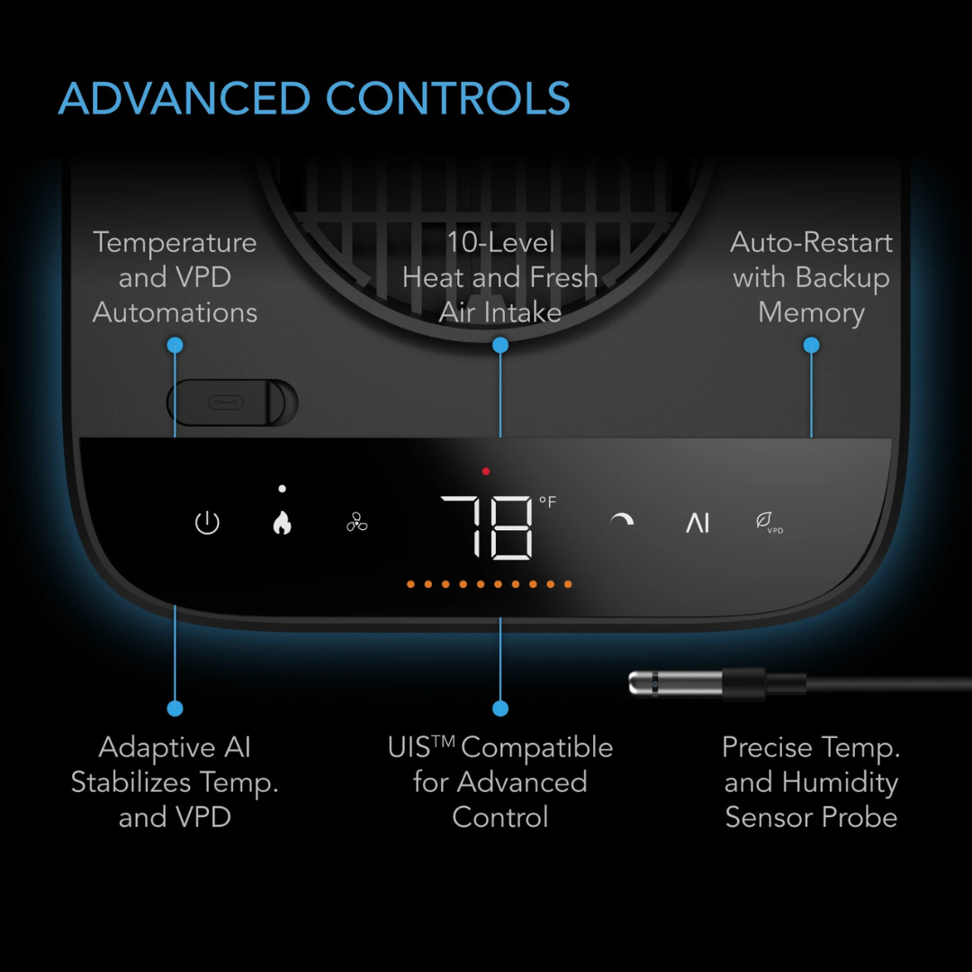 AC Infinity THERMOFORGE T7, Plant Heater 1000W with AI-Powered VPD Temp Controller