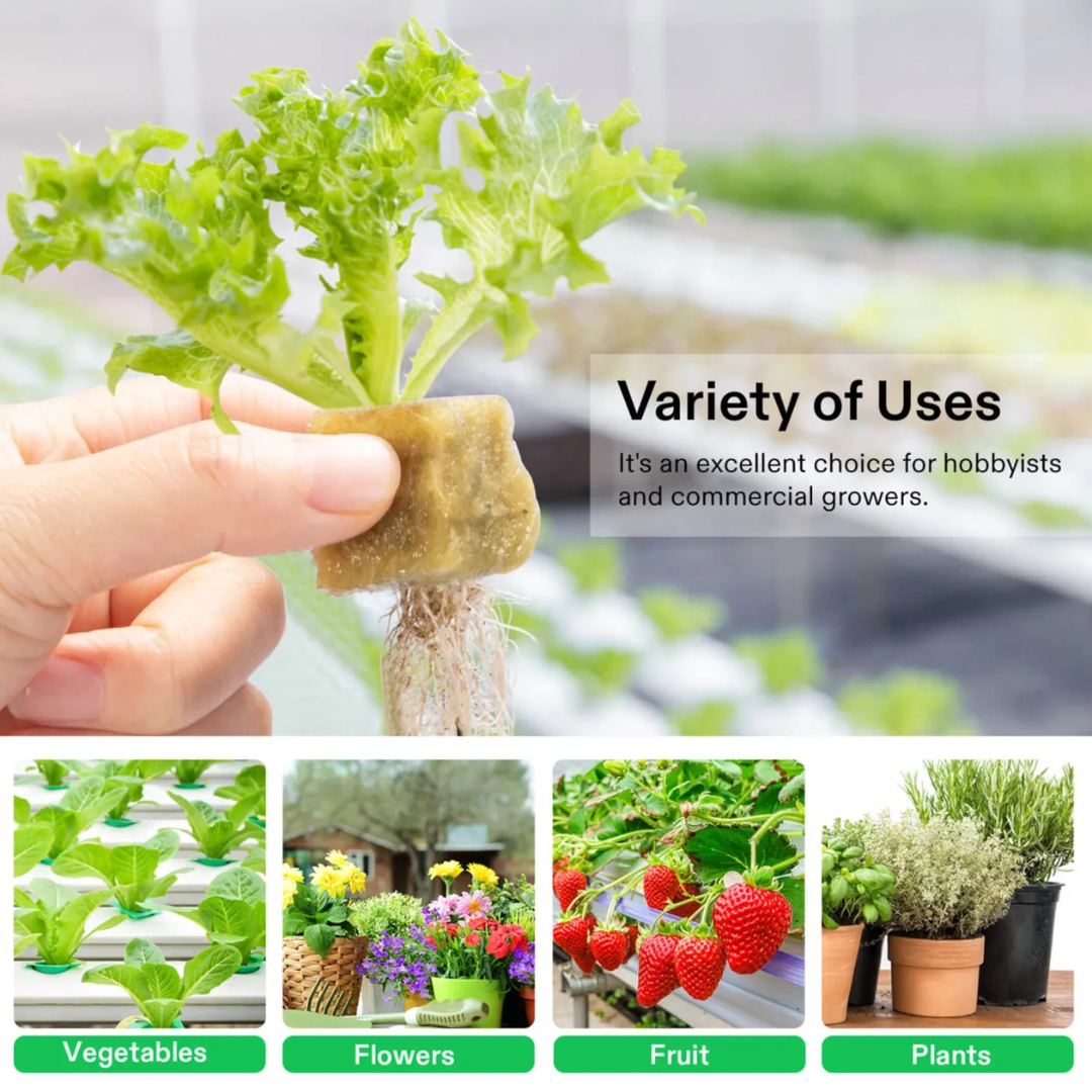 Vivosun 1" Rockwool Grow Cubes, 4 Sheets of 200 Plugs