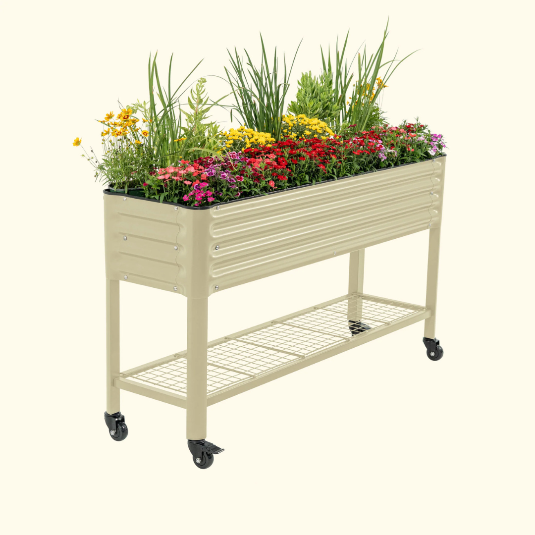 Vego Elevated Garden Bed - Slim Series 1.5' x 5.5' Wheels Included