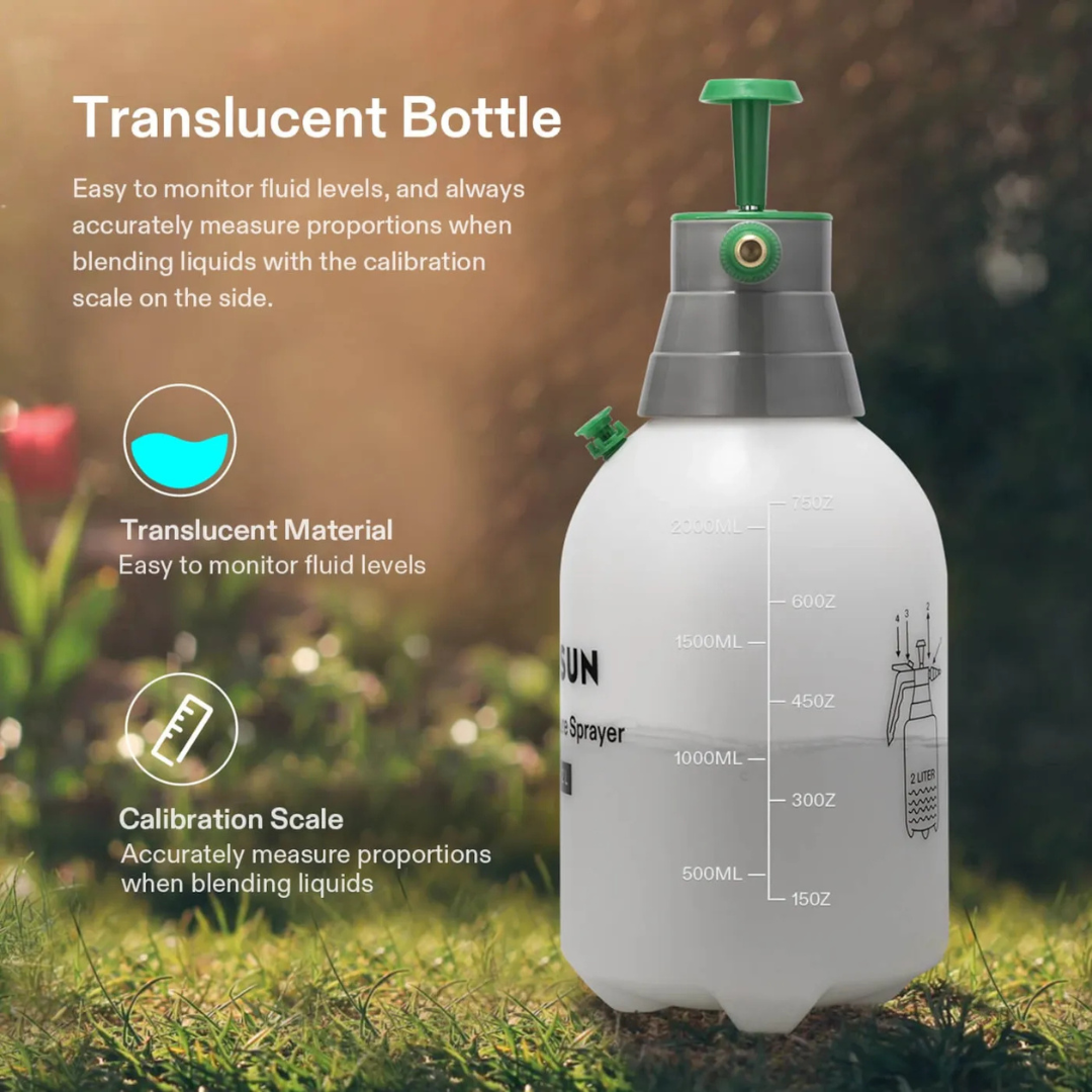 Vivosun 0.5Gal Handheld Garden Sprayer, 2L Pump Sprayer, 68 Oz Water Spray Bottle with Safety Valve