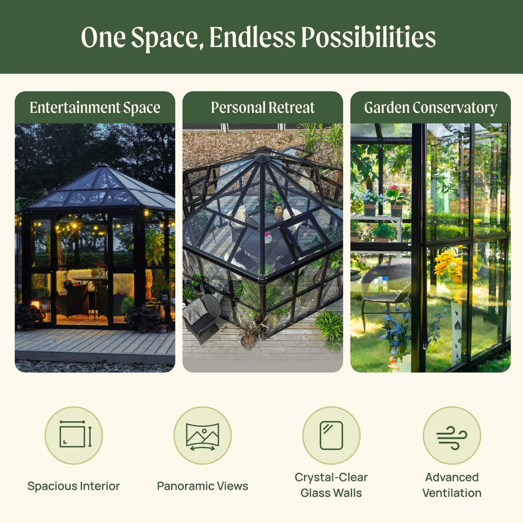 Vego Diamond Pavilion Greenhouse 13.15' x 11.5'