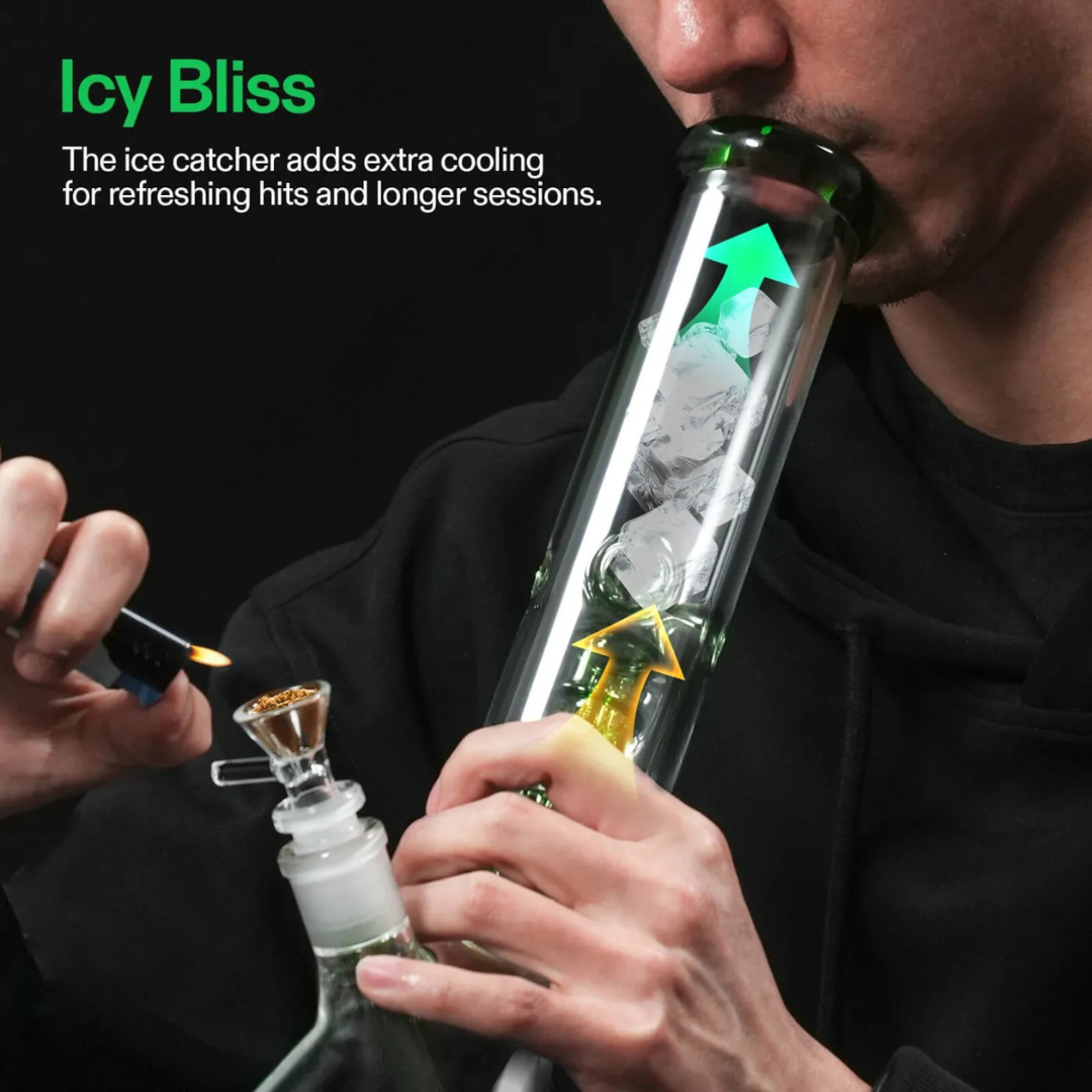 Vivosun Classic Beaker Bong – Sleek Glass Water Pipe with Dual Filtration & Ice Catcher