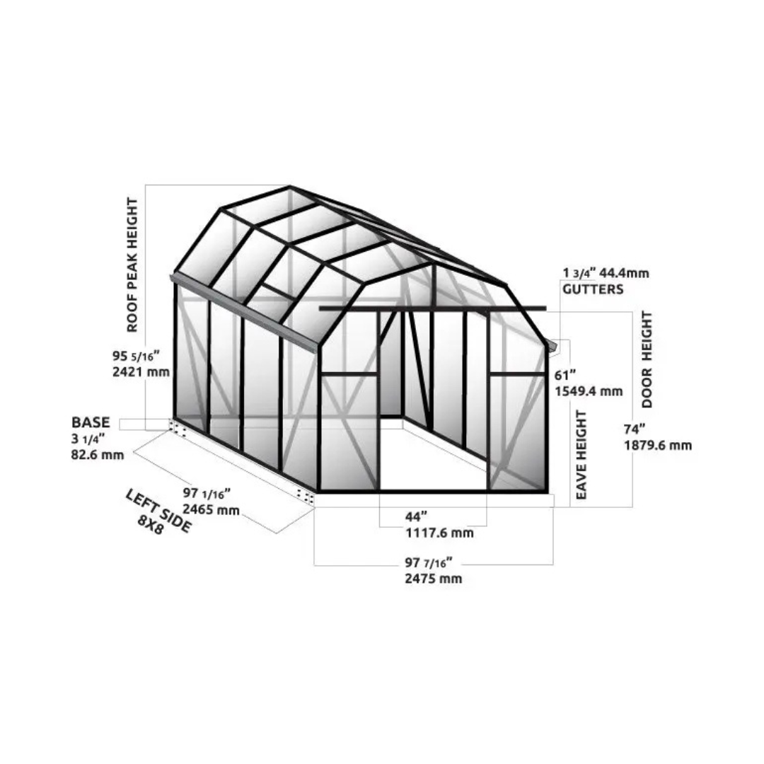 Grandio Elite 8x8 Greenhouse Kit