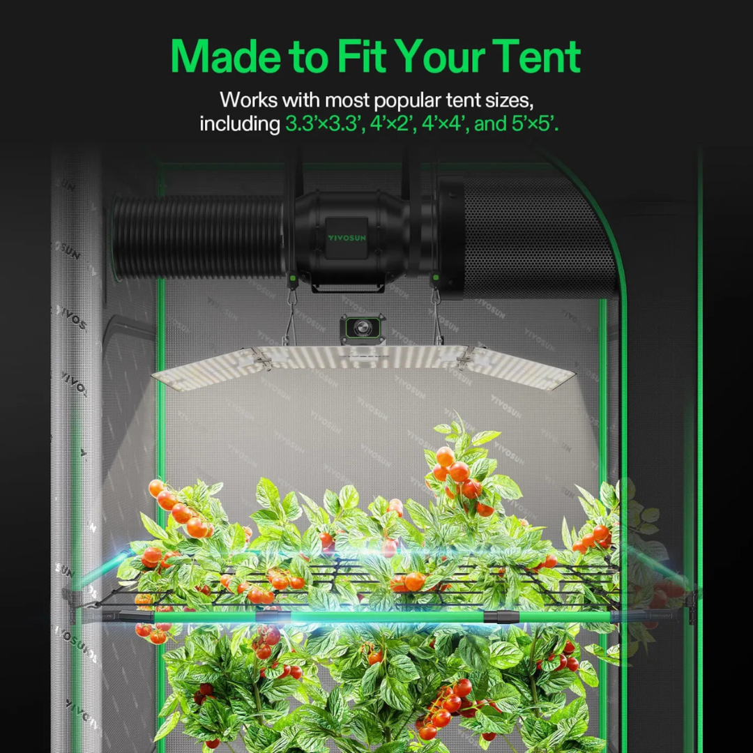 Vivosun Grow Tent High CFM Kit, Suitable for 3.3’×3.3’, 4’×2’, 4’×4’, and 5’×5’ Tents, 39"-60" Adjustable