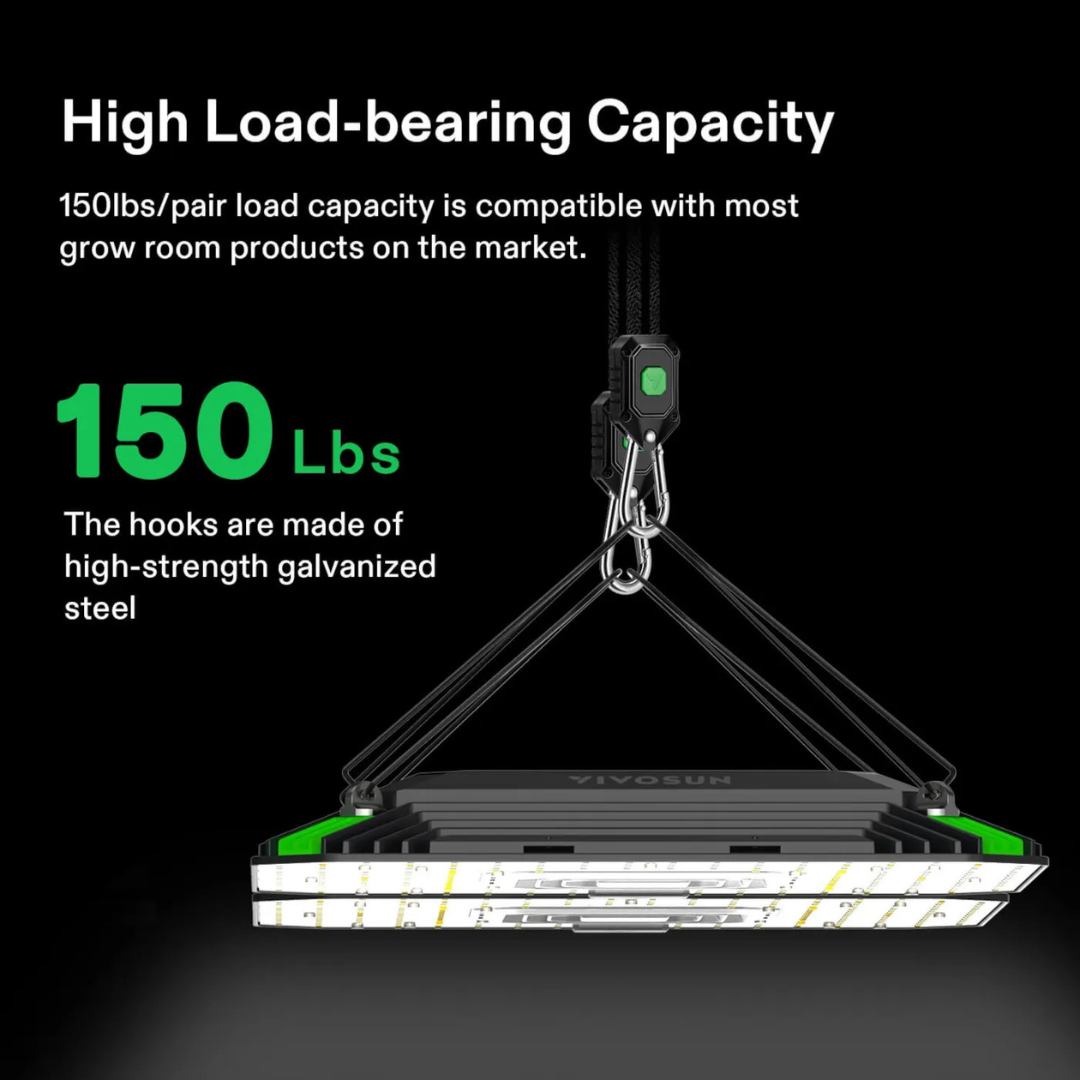 Vivosun LED Grow Light Adjustable Hanger 1/8 Inch, 150 lbs/pair Weight Capacity