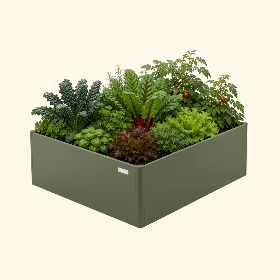 Vego 17" Tall Modern 4' x 4' Metal Raised Garden Bed