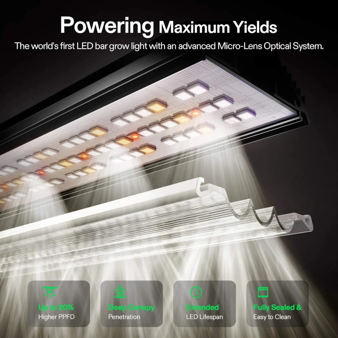 Vivosun LumaLight 320W LED Grow Light, Full Spectrum Indoor Plant Light with Deep Canopy Penetration, 3x3ft Coverage, GrowHub Compatible