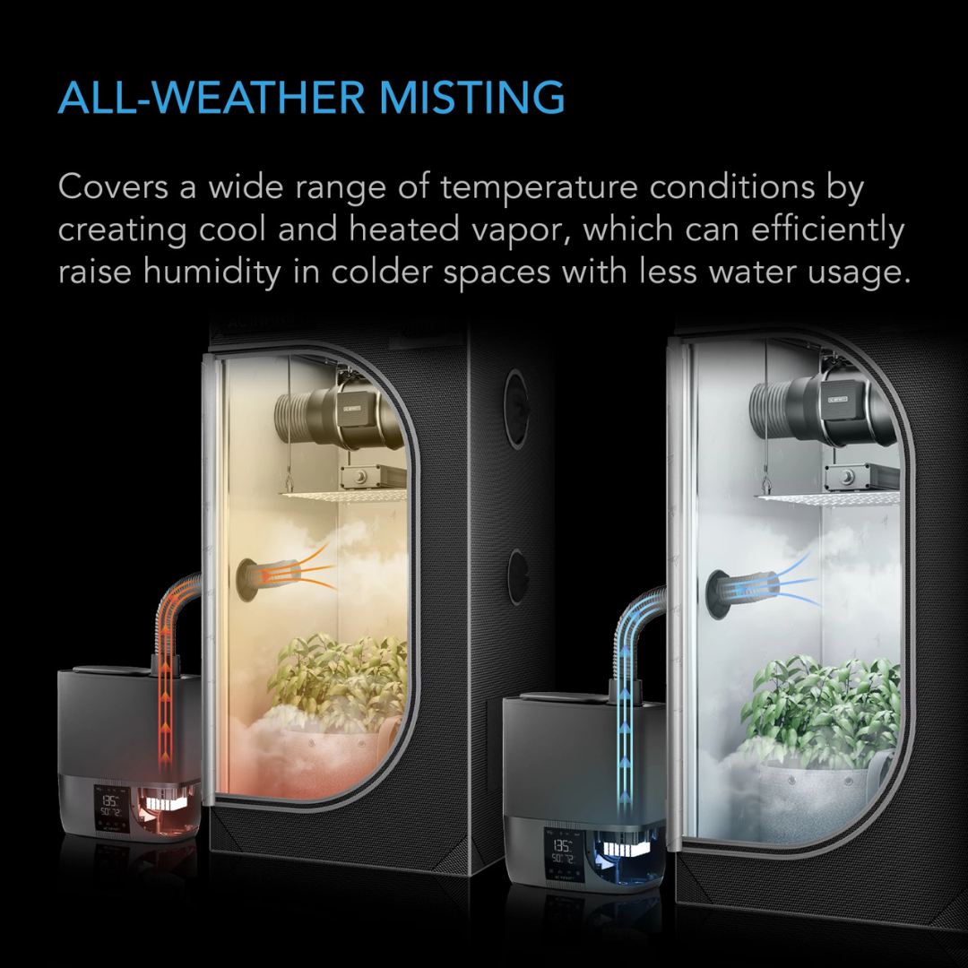 AC Infinity CLOUDFORGE T5, Plant Humidifier 9L, Cool and Warm Mist, VPD Humidity Controls