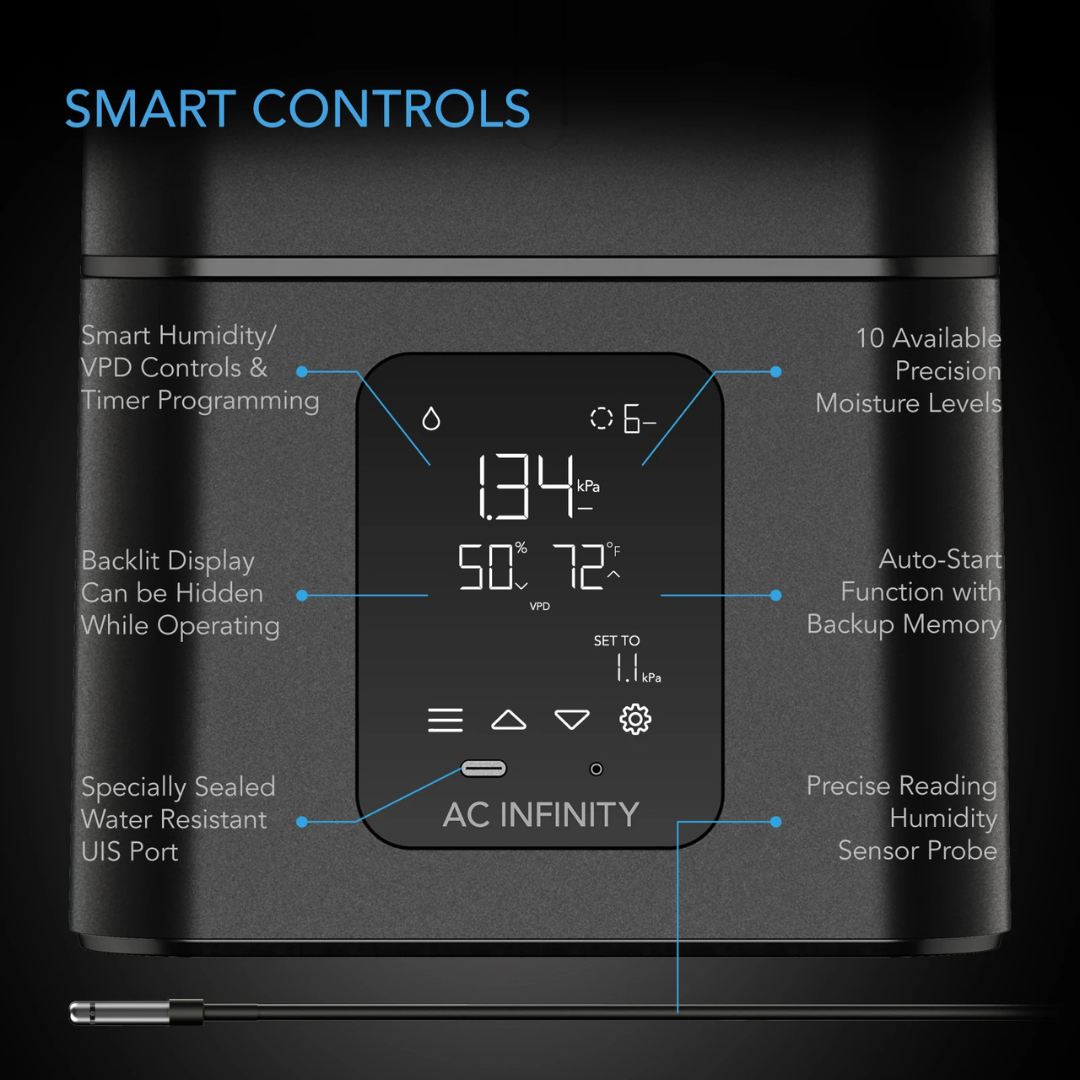 AC Infinity CLOUDFORGE T7, Plant Humidifier 15L with VPD Humidity Controls