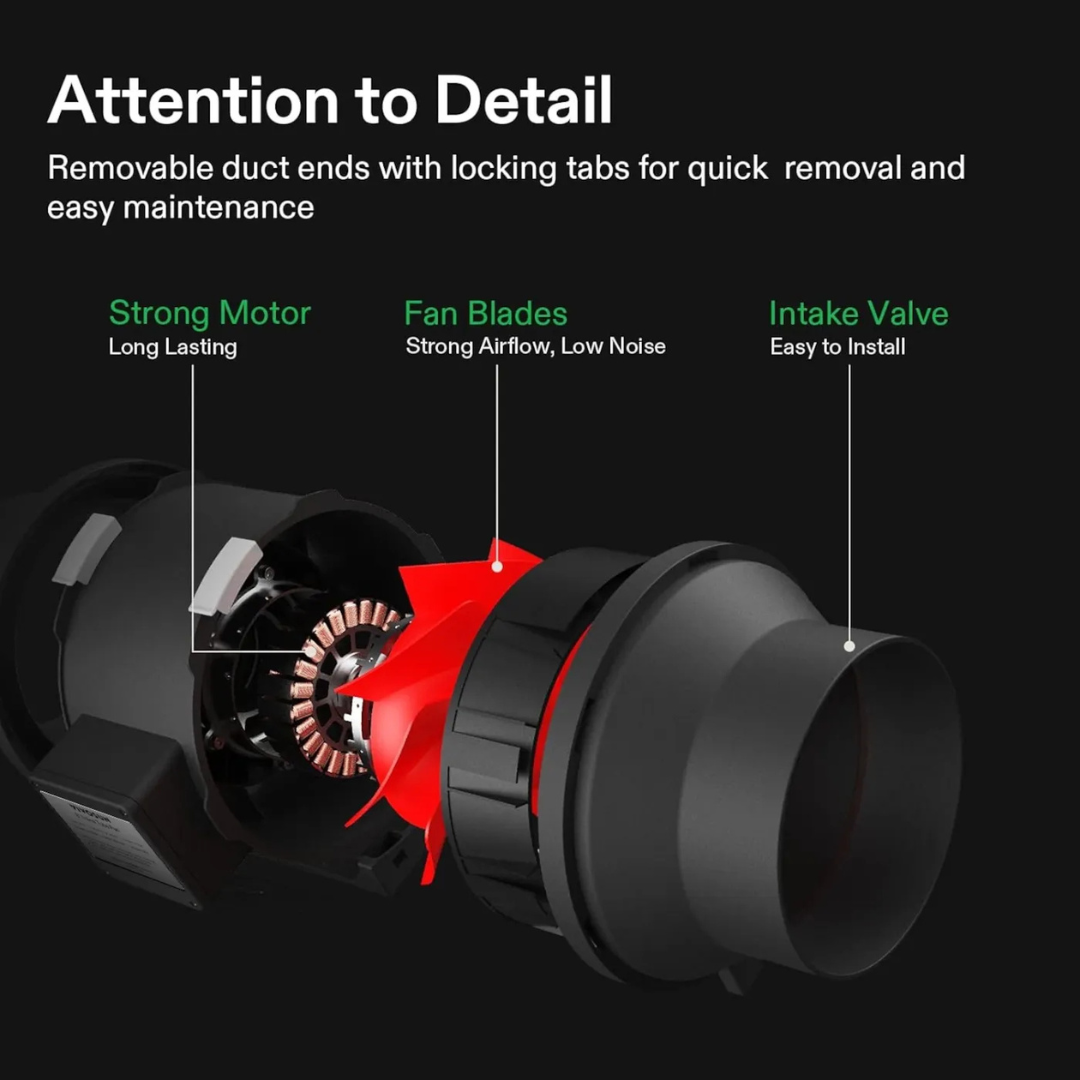 Vivosun Air Filtration Kit R6 6″, Inline Fan R6 with Variable Speed Controller, Carbon Filter & Ducting Combo