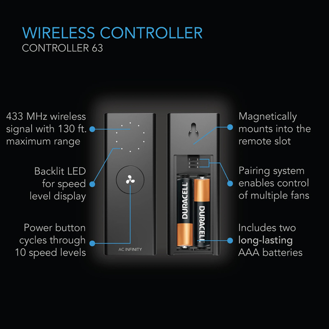 AC Infinity CLOUDLIFT S12, Floor Wall Fan 12" with Wireless Controller