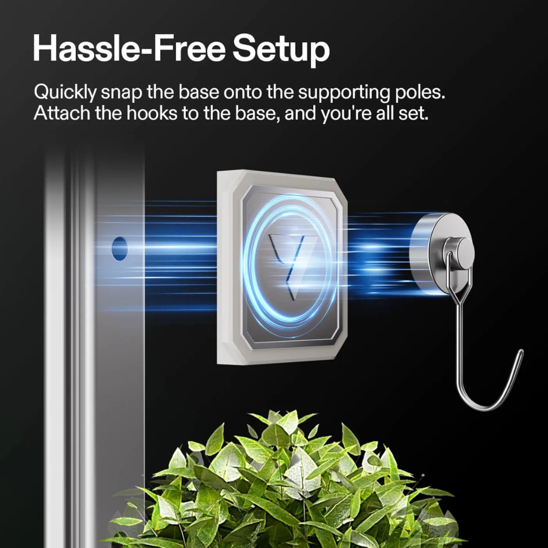 Vivosun Add-on Base & Magnetic Hook for VGrow Smart Grow Box, 4 Sets
