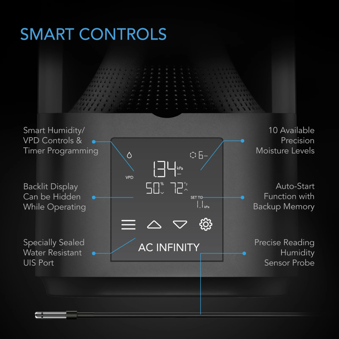AC Infinity CLOUDFORGE T3, Plant Humidifier 4.5L with VPD Humidity Controls