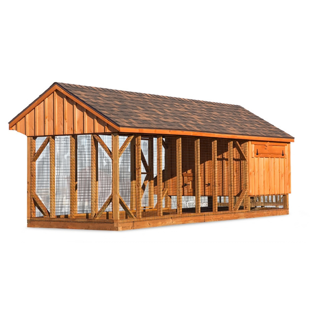 Bird in Hand 7×20 Quaker Combination Chicken Coop-Board and Batten