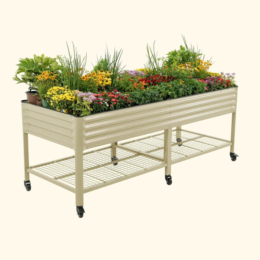 Vego Elevated Garden Bed - Jumbo Series 3' x 8' Wheels Included