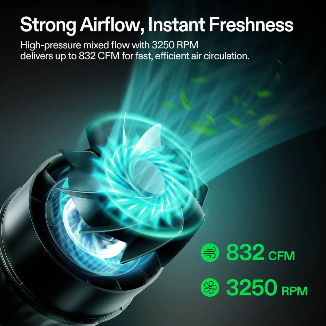 Vivosun AeroZesh T8 Inline Fan 8″ with E12 Speed Controller, PWM-Controlled EC Fan for Grow Tent Ventilation