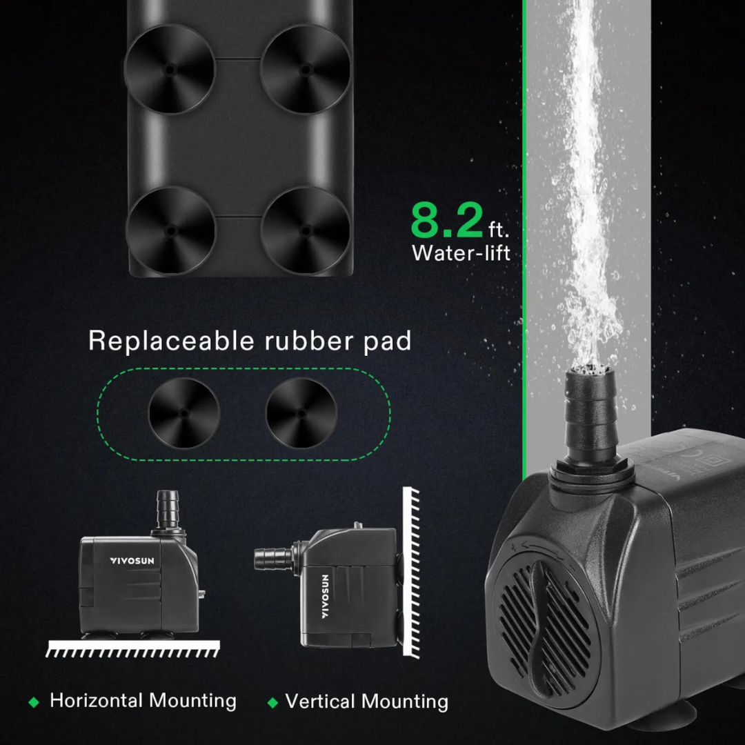 Vivosun 660GPH Submersible Water Pump, 2500L/H 35W aquarium pump