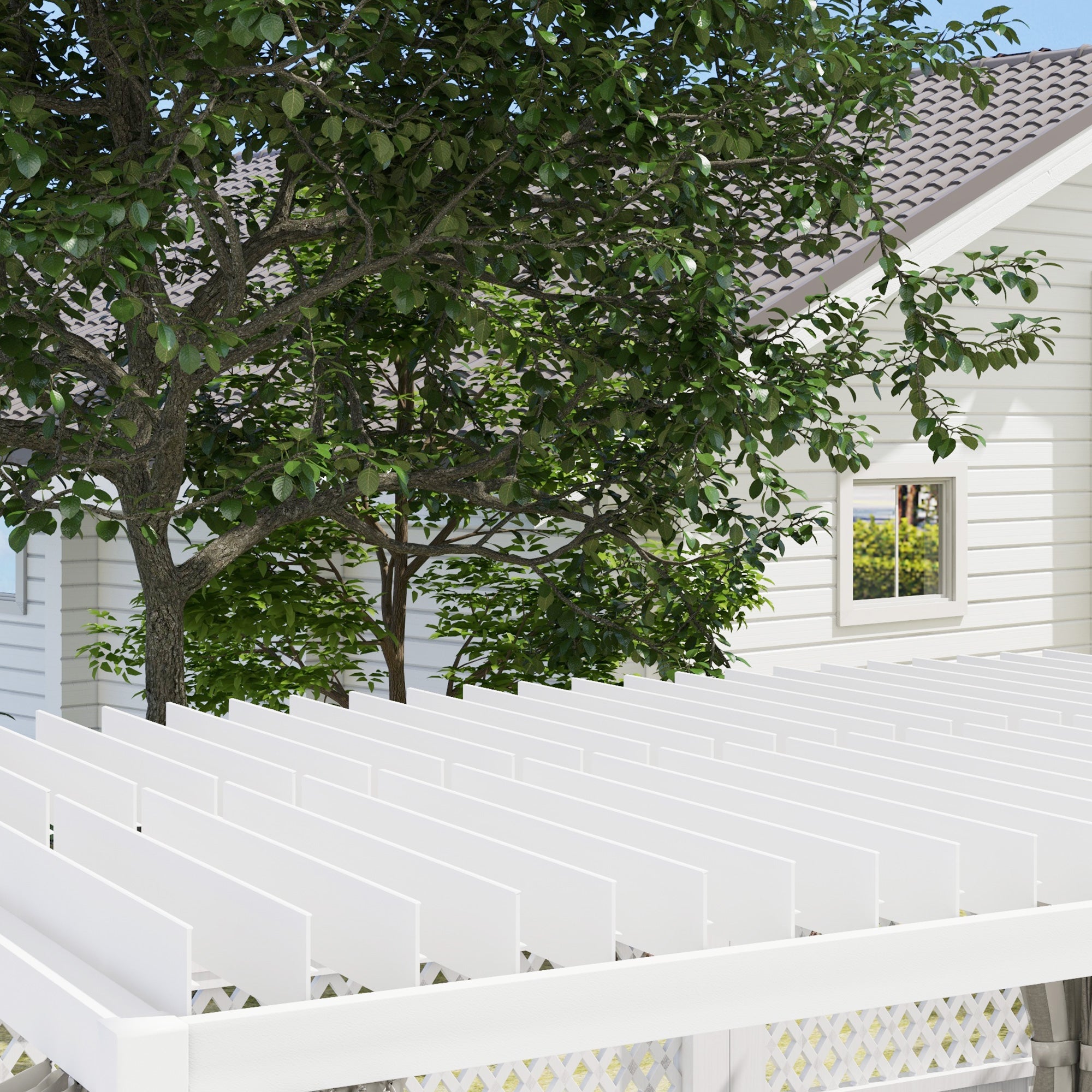 12' x 19' Aluminum Pergola with Adjustable Louvered, Outdoor Pergola with Curtains and Netting, - View 8