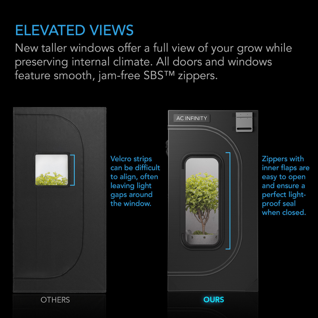 AC Infinity CLOUDLAB 733, Advance Grow Tent 3x3, Thickest Poles and Canvas 36" x 36" x 72"