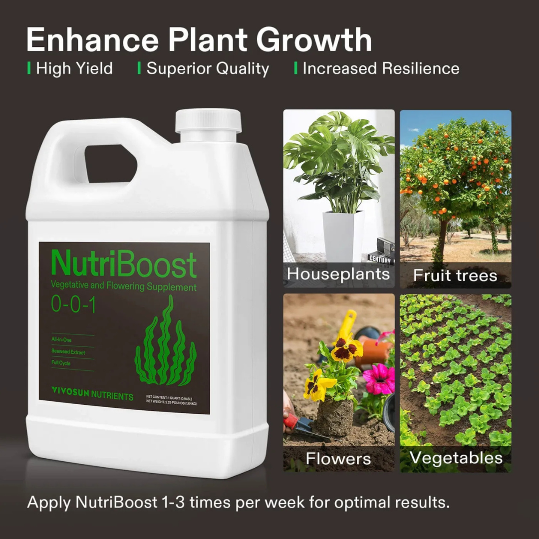 Vivosun NutriBoost (0-0-1), All-Purpose Liquid Fertilizer for All Growing Stages, 32 Ounces/1 Quart