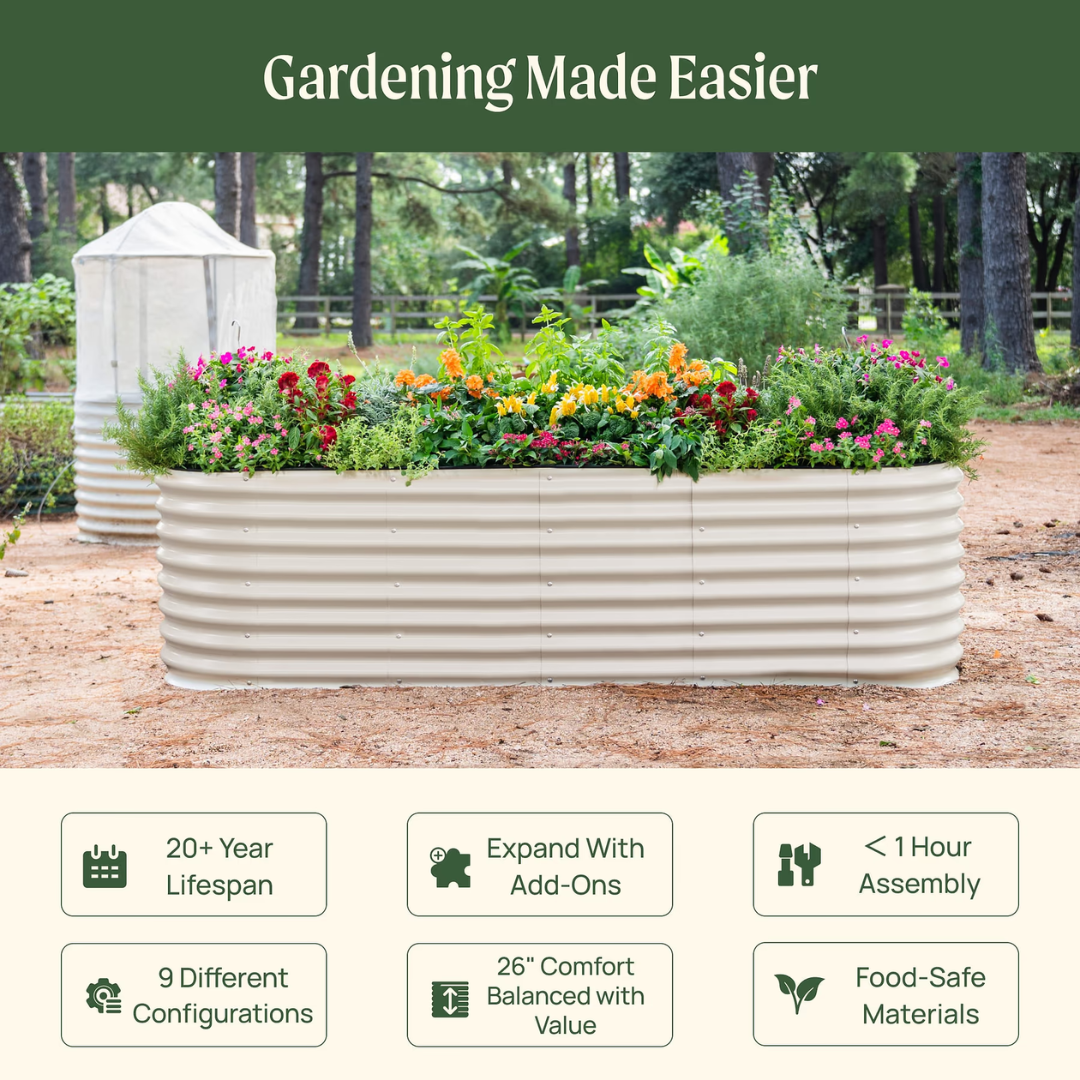 Vego 26" Tall 9 In 1 Large Modular Metal Raised Garden Bed Kit