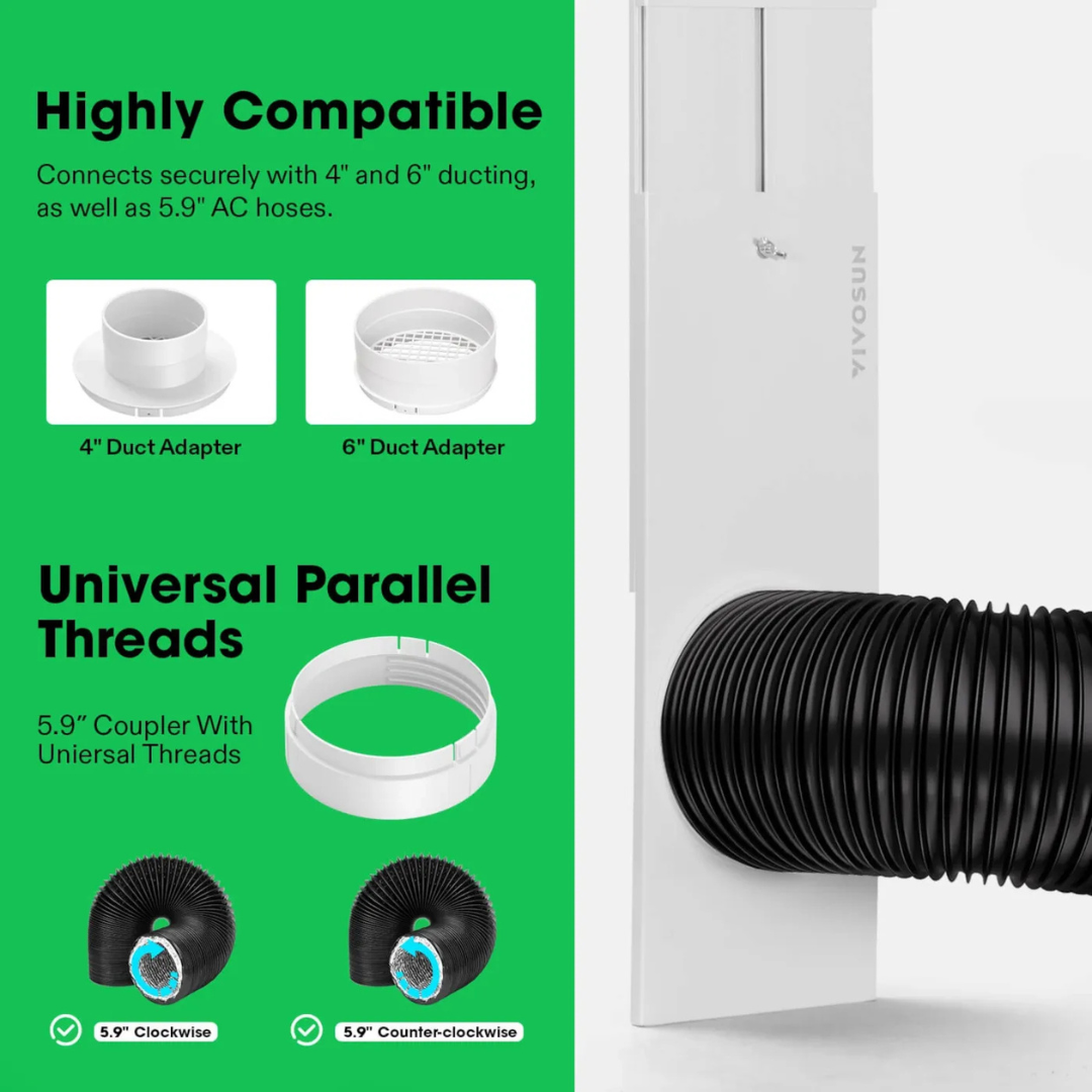 Vivosun Window Duct Kit, Portable AC Window Seal Kit, Fit with 4”/6” Ducting & 5.9” Hose