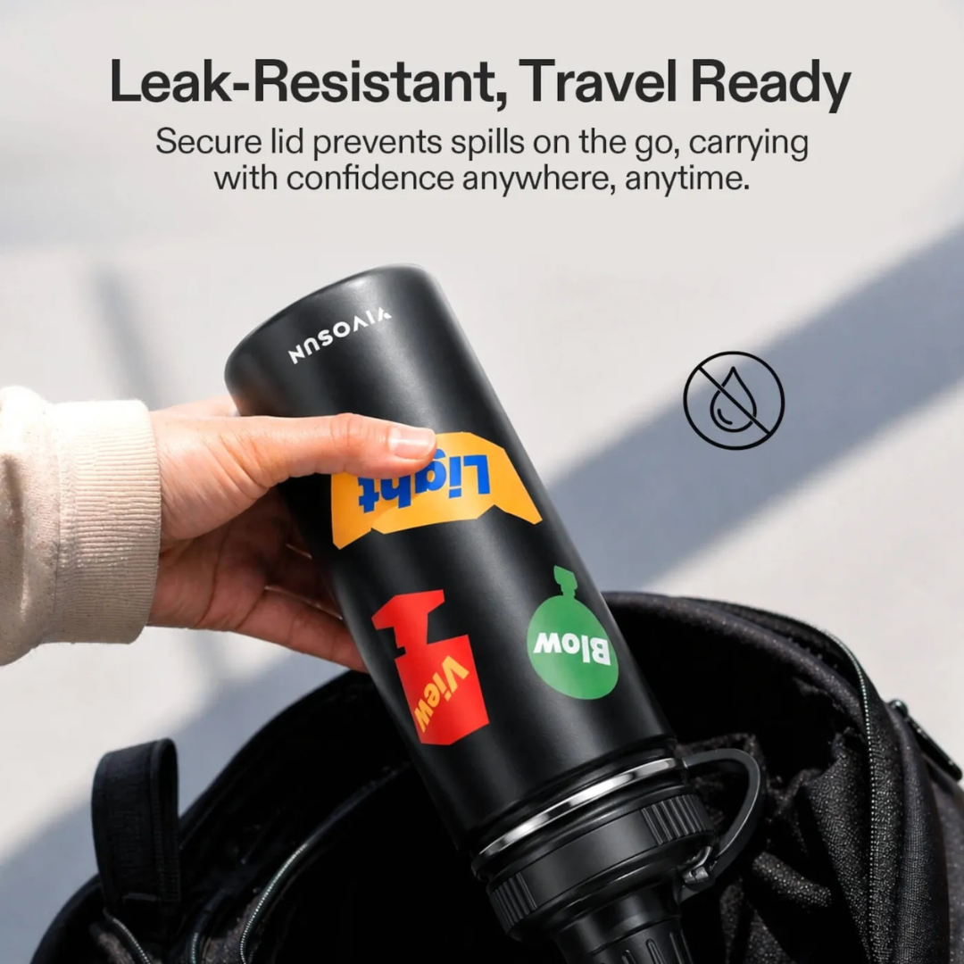 Vivosun 18oz Insulated Stainless Steel Water Bottle, Food-Grade & Leak-Proof, Portable for Home Office Sports Travel
