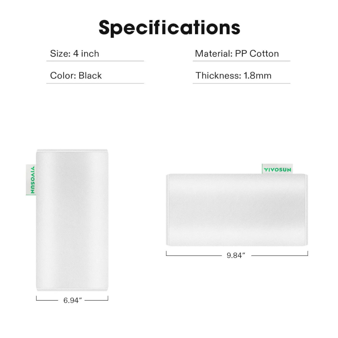 Vivosun Inch Prefilter for 8" Carbon Filter, White, 2 Pack
