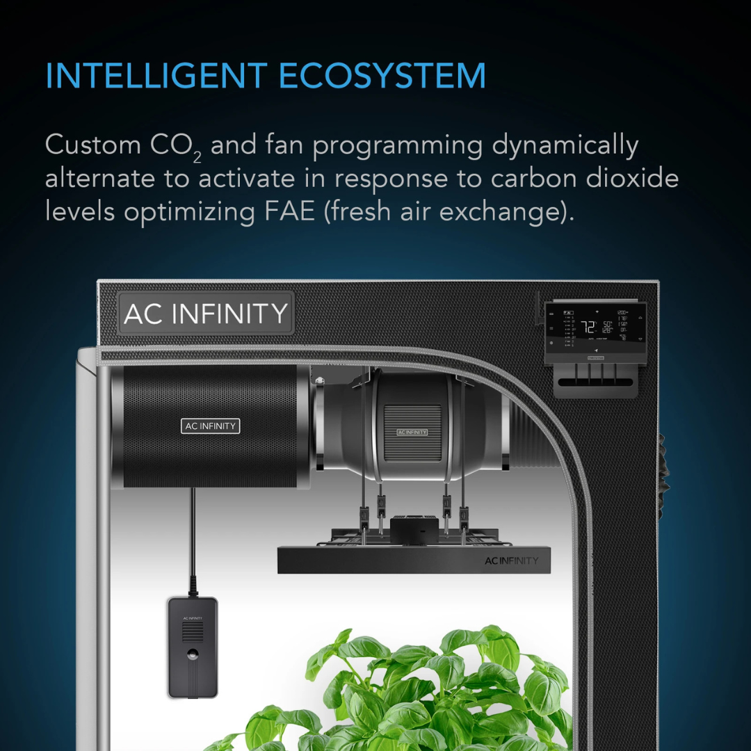 AC Infinity AI CO2 + Light Sensor, for CO2 Data Tracking, Optimized FAE, Day & Night Scheduling