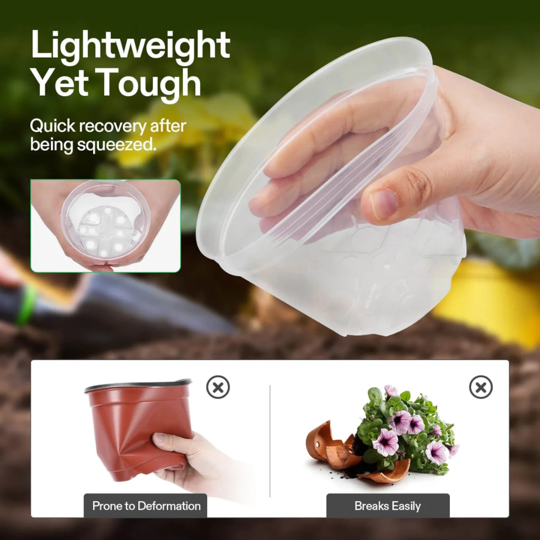 Vivosun 40 Packs 3/4/5/6 Inch Clear Nursery Pots with Drainage Holes