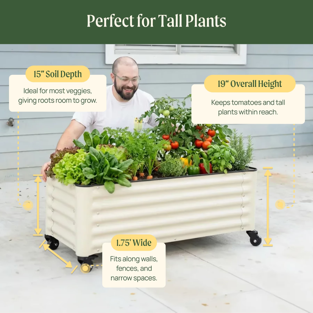Vego Classic Rolling Garden Bed - 1.75' x 8'