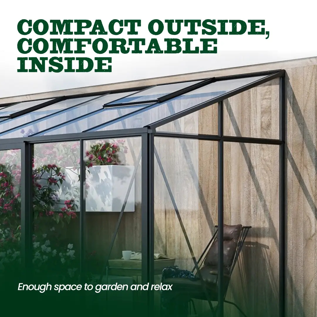 YourGreenhouses Scandiglas Lean-To Greenhouse