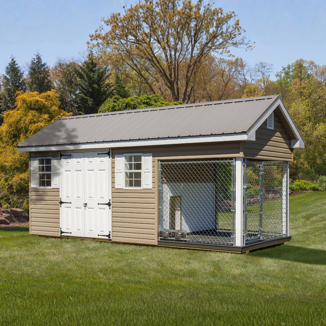 Bird in Hand 8×18 Shed Kennel Combo