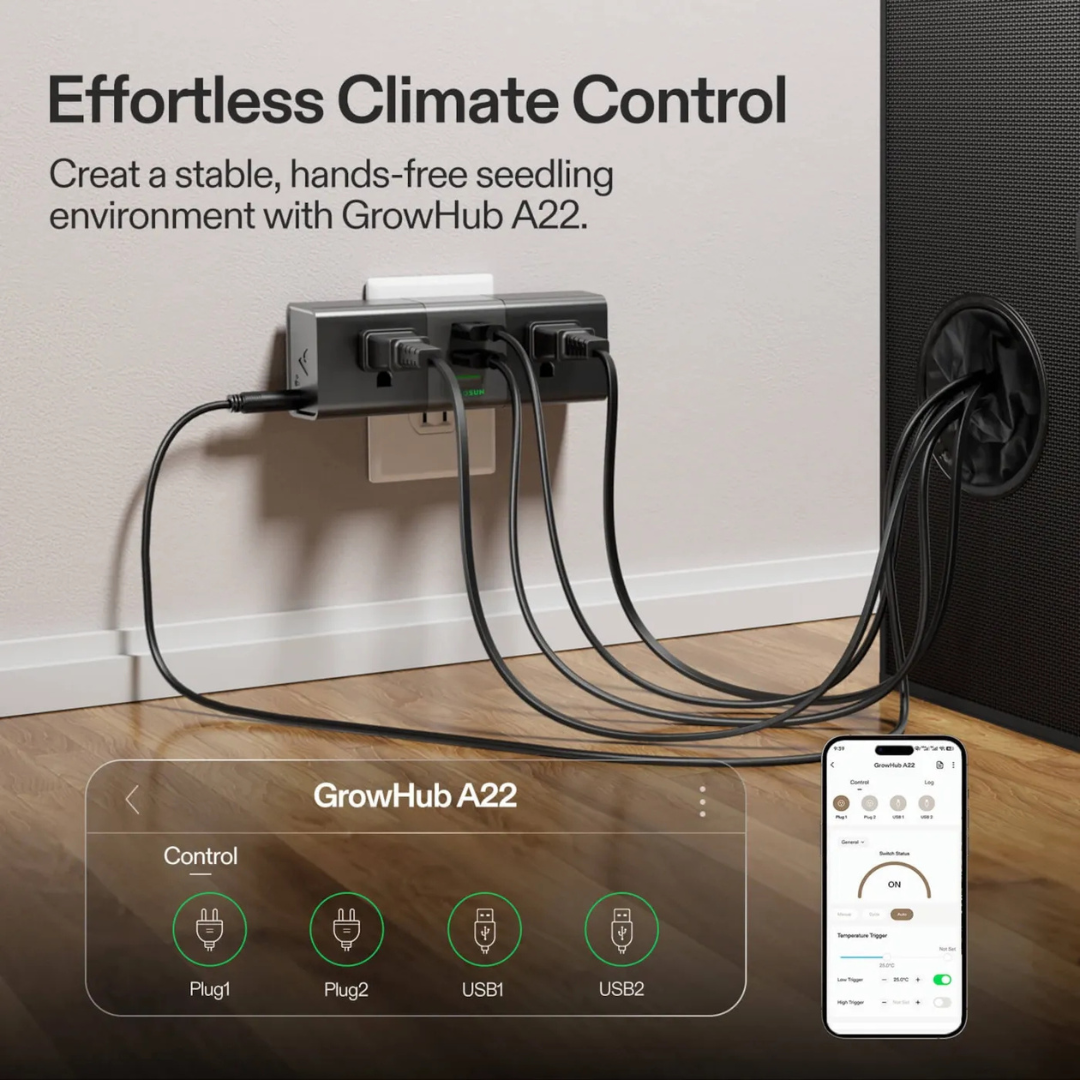 Vivosun Clone Tent Kit with GrowHub A22 Controller, T5 Full-Spectrum Grow Light, Seed Starter Kits, for Indoor Plant Germination, 24" x 16" x 20"