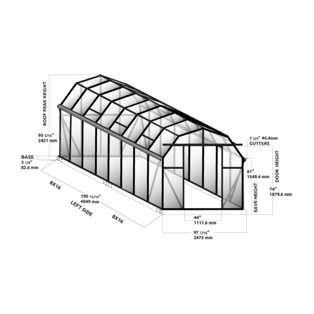 Grandio Elite 8x16 Greenhouse Kit