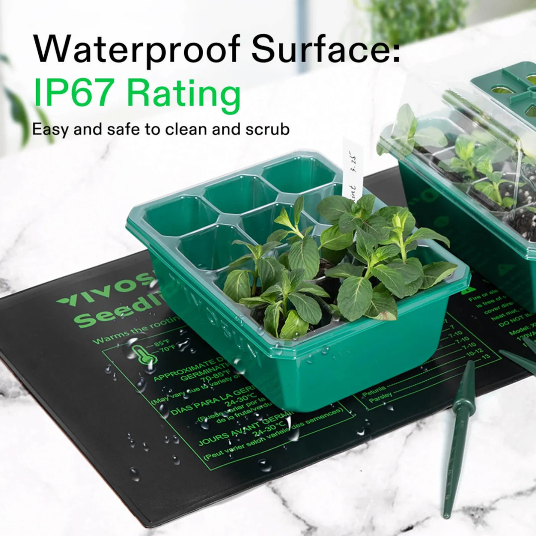 Vivosun Seedling Combo w/ 10"x20.75" Heat Mat and 6-Pack Seed Starter Trays