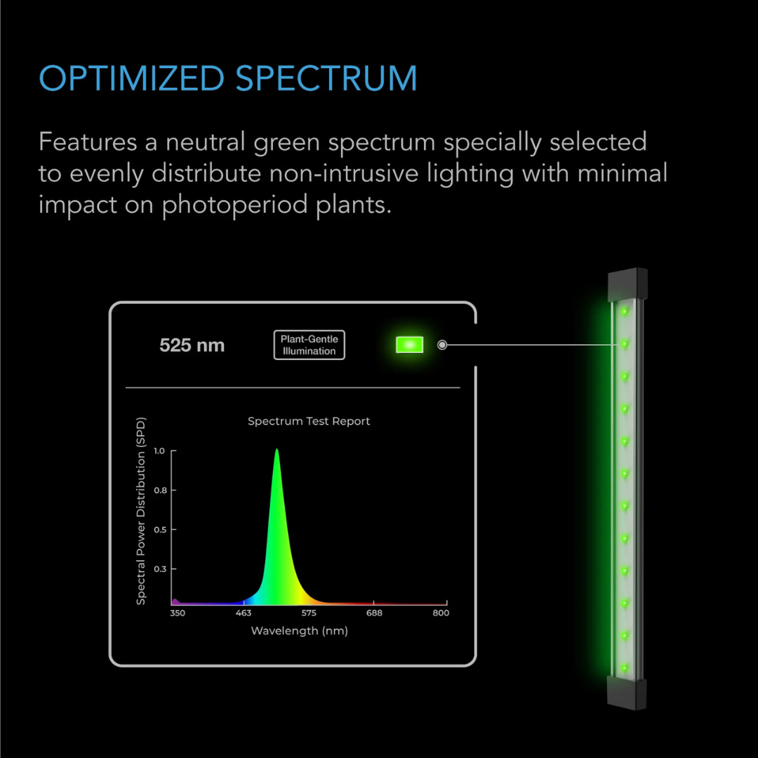 AC Infinity IONBEAM Green, Plant Safe LED Work Light 16" with Dimming Timer Controller