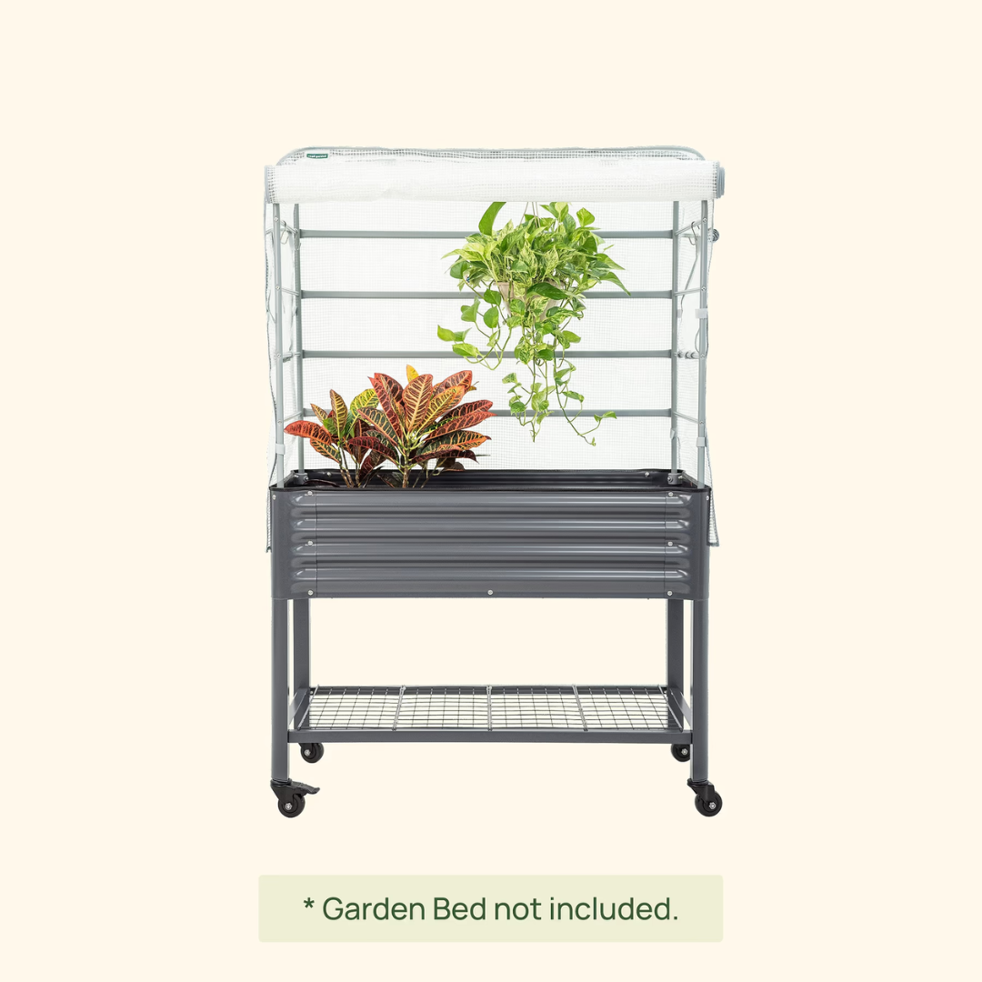 Vego Greenhouse Frost Cover & Trellis System for Elevated Bed