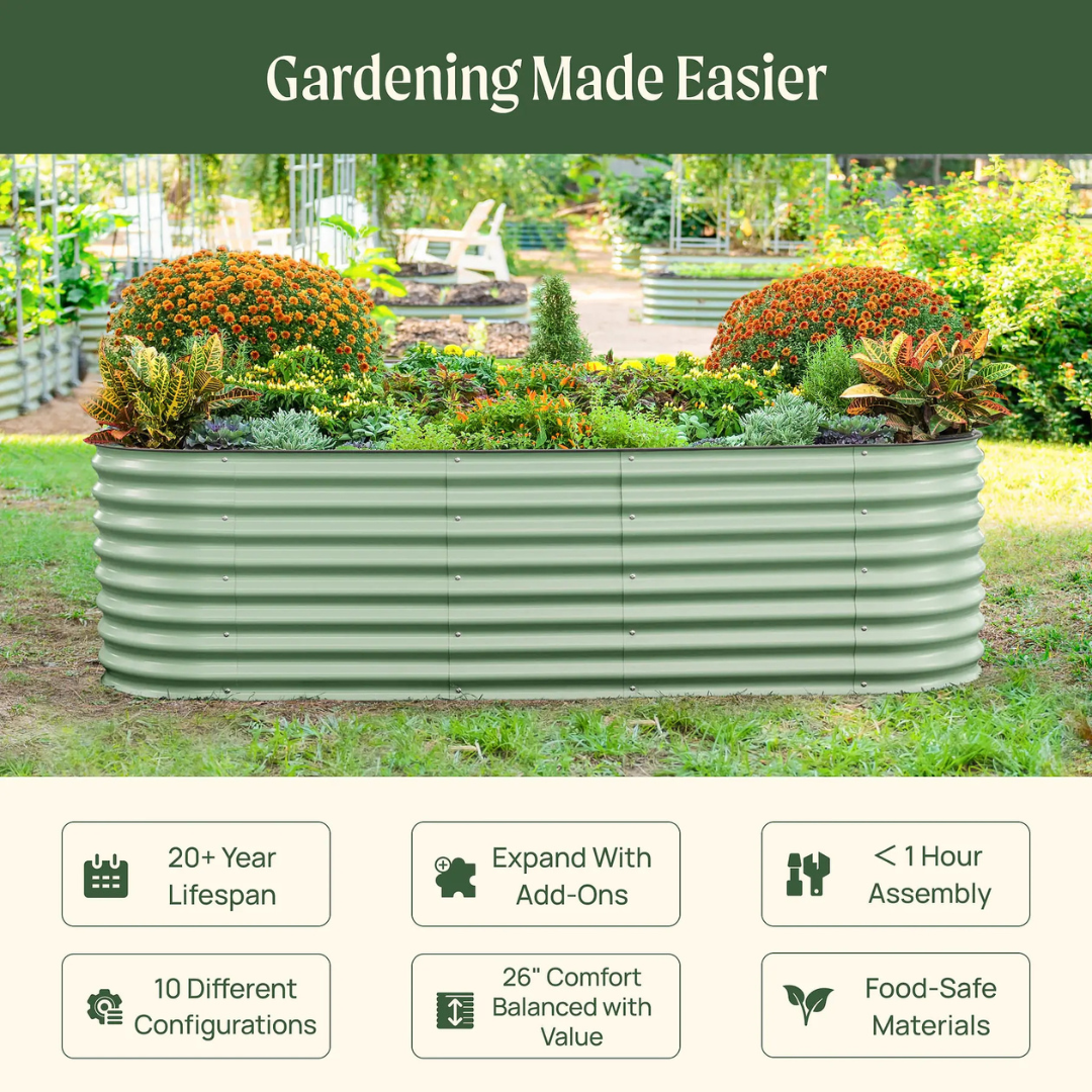 Vego 26" Tall 10 In 1 Jumbo Modular Metal Raised Garden Bed Kit