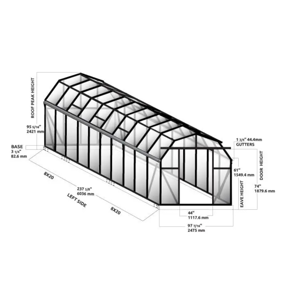 Grandio Elite 8x20 Greenhouse Kit