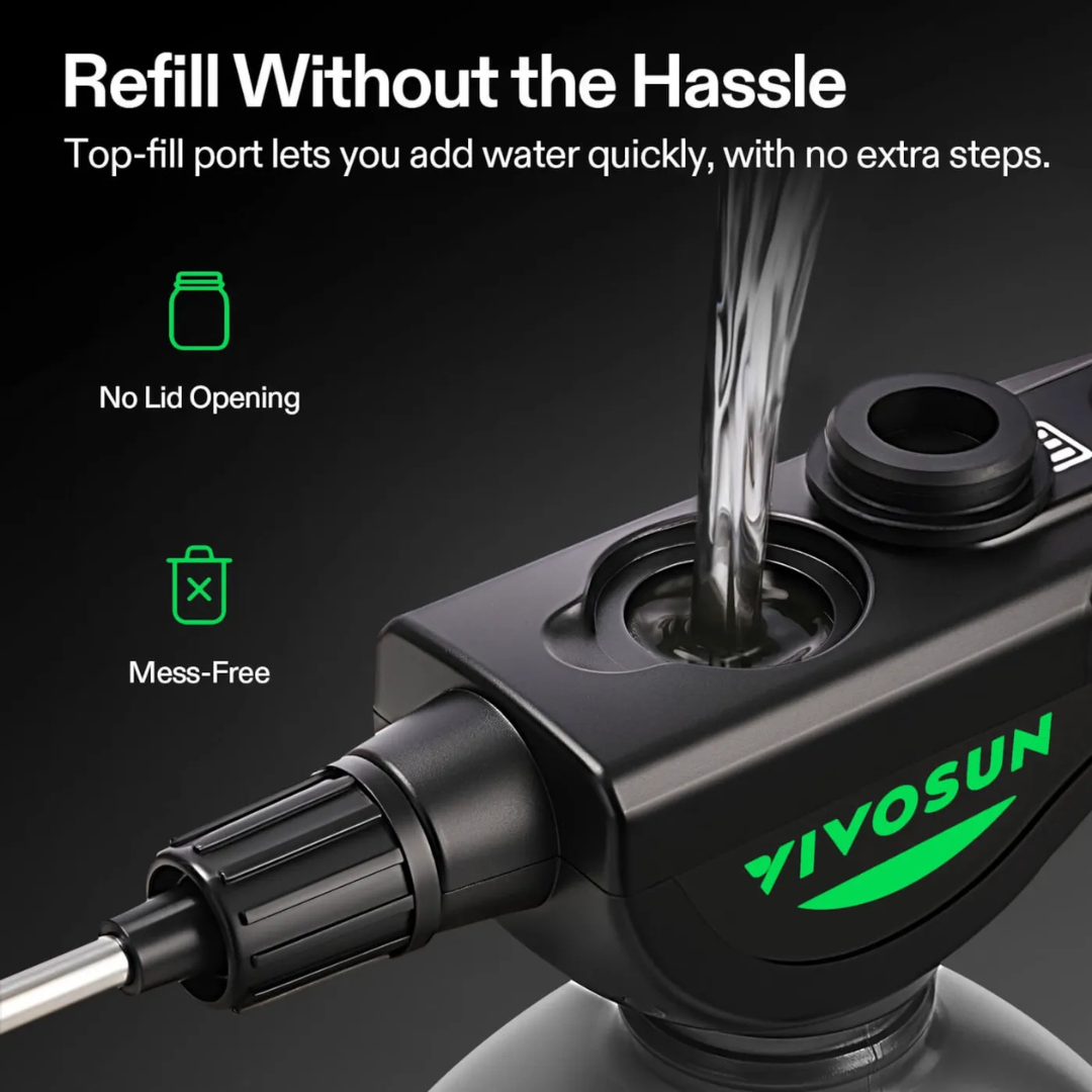 Vivosun Battery Powered Sprayer 0.5Gallon, Electric Spray Bottle USB Rechargeable, 2.2 Ah Battery