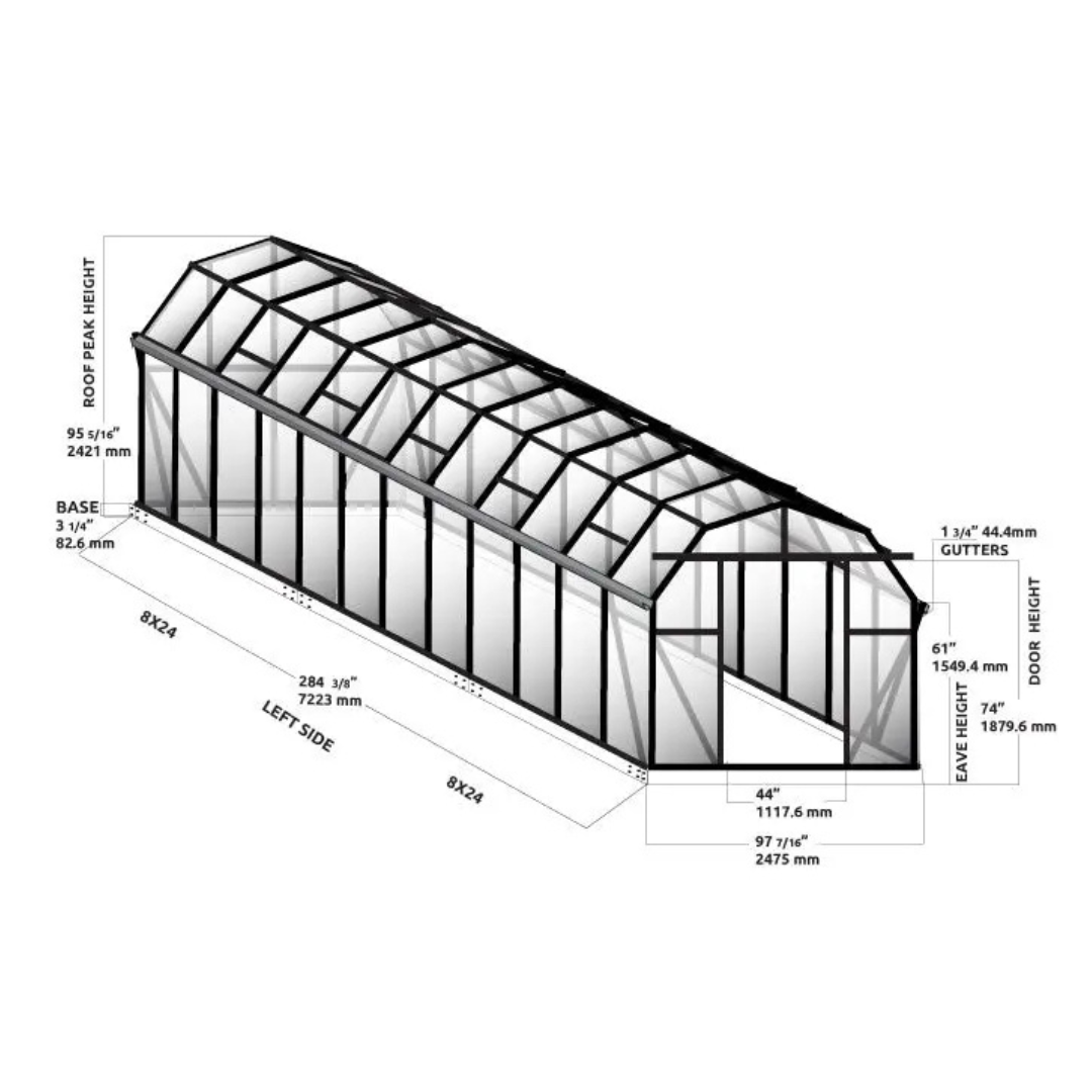 Grandio Elite 8x24 Greenhouse Kit