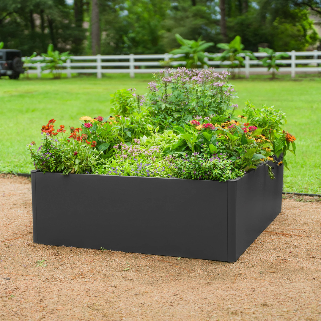 Vego 17" Tall Modern 4' x 4' Metal Raised Garden Bed