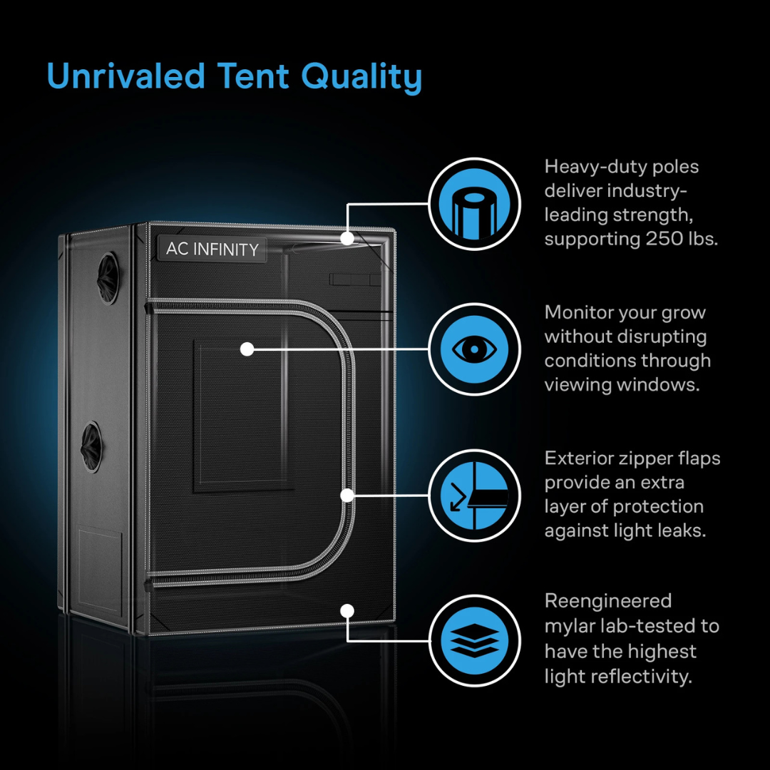AC Infinity CLOUDLAB Advance Propagation Grow Tent, Support Bars and Shelf Racks 24" x 24" x 36"